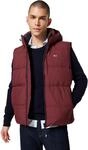 Tommy Jeans Herren Weste Essential Down Vest mit Kapuze, Rot (Deep Rouge), M