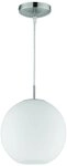 Reality Leuchten Pendelleuchte Pendellampe in nickel matt, Glas opal wei&szlig;, 1x E27