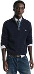 Gant Herren Cotton Cable Half Zip Pullover, Evening Blue, XXL EU