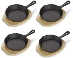 ECHTWERK Servierpfannen Set aus Gusseisen, Mini Pf&auml;nnchen mit Servierbrett,...