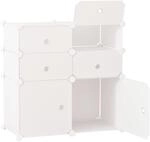 HOMCOM Schuhschrank, Regal mit Aufbewahrungsboxen, Kleiderschrank, Kunststoff, Stahl,