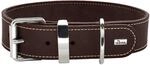 Hunter Hundehalsband Aalborg Special, Farbe: Dunkelbraun, stark gefettetes Leder,