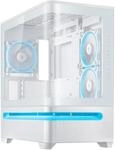 ASUS Prime AP202 ARGB White mATX PC Geh&auml;use (gebogenes Panorama Glaspanel, Aura Sync