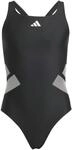 adidas M&auml;dchen Logo C-Back Swimsuit Kids Swimwear, Black/White, 14-15 Years
