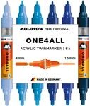 Molotow One4All Acrylic Twin Marker Blue Set (1,5 und 4,0 mm Strichst&auml;rke,
