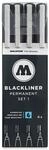 Molotow Blackliner Set 1 (Strichst&auml;rke 0,05 mm bis 0,4 mm, Fineliner mit