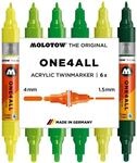 Molotow One4All Acrylic Twin Marker Green Set (1,5 und 4,0 mm Strichst&auml;rke,