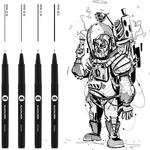 Molotow Blackliner Set 2 (Strichst&auml;rke 0,3 mm bis 1,0 mm, Fineliner mit permanenter,