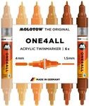 Molotow One4All Acrylic Twin Marker Wood Set (1,5 und 4,0 mm Strichst&auml;rke,