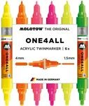 Molotow One4All Acrylic Twin Marker Neon Set (1,5 und 4,0 mm Strichst&auml;rke,