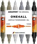 Molotow One4All Acrylic Twin Marker Grey Set (1,5 und 4,0 mm Strichst&auml;rke,
