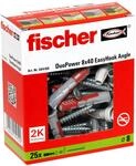 fischer EasyHook Angle, Set aus 25 Winkelhaken-Schrauben und DuoPower 8 x 40 D&uuml;beln,