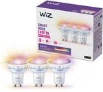 WiZ GU10 smarte LED Lampe, Glas, 3er-Pack - 50W, mit 16 Mio. Farben +