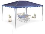Relaxdays Pavillon, HxBxT: 2,5 x 3 x 4 m, PE, Stahl, wasserdicht, rei&szlig;fest,
