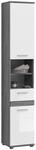 xonox.home - Hochschrank Blake 35x191x31 cm in rauchsilber und wei&szlig; Hochglanz -