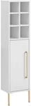 Schildmeyer Gloria Highboard 148429, wei&szlig;/Gold, 130,6 x 30,4 x 21,8 cm