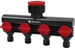 TOOLCRAFT 2302371 Kunststoff 4-Wege-Verteiler 26,44 mm (3/4) AG, 33,25 mm (1) AG