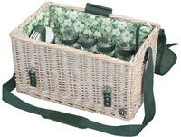 cilio Picknick-Korb Ponza, F&uuml;r 4 Personen, Geflochtener Korb aus Weide, Deckel aus