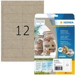 HERMA 10754 Universal Etiketten aus Graspapier, 20 Blatt, 97 x 42,3 mm, 12 pro...