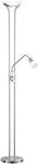 Trio Leuchten LED Fluter Santo II 421910207, Metall Nickel matt, Glas alabasterfarbig