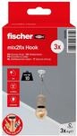 fischer Klebehaken im 3er Pack, selbstklebender Wandhaken in Wei&szlig;, praktische