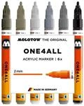 Molotow One4All 127HS Acryl Marker Grey Set (2,0 mm Strichst&auml;rke, hochdeckend und