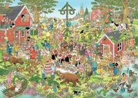 Jumbo Puzzle: Mittsommerfestival (Jan Van Haasteren) (1000 Teile), Blue, Green