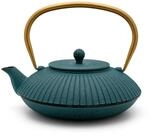 Bredemeijer blaue flache Asia Teekanne 1.1 Liter Gusseisen - Asia Gusskanne mit