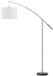 EGLO Stehlampe Nadina, Standleuchte aus Metall und Textil, Bogenlampe in Nickel-Matt