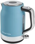 Russell Hobbs Wasserkocher [1,7L, 2400W] Hanley Retro Blau (Edelstahl, Vintage