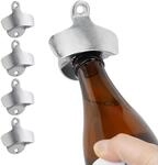Relaxdays Wandflaschen&ouml;ffner 5er Set, stabile Bier&ouml;ffner zum Anschrauben,