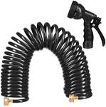 Relaxdays Spiralschlauch Wasser, bis 10 m ausziehbar, flexibler Gartenschlauch...