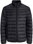 JACK & JONES Herren Jjebradley Light Puffer Collar Noos, Black, m
