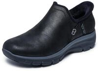 Skechers Damen Easy Going Modern Hour Slip-On, Black Microleather, 38 EU