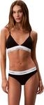 Calvin Klein Damen Slip Bikini Form mit Logobund, Schwarz (Black), L