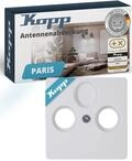 Kopp PARIS 2-fach Abdeckung f&uuml;r Antennensteckdose - Arktis-Wei&szlig; - 5,7 x 5,7 cm -