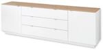 CORE TV-Sideboard in Wei&szlig;, Artisan Eiche Optik - Moderner Fernsehschrank mit