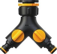 Fiskars 2-Wege-Ventil Multi, Mit On/Off-Ventil, F&uuml;r drei Gewindegr&ouml;&szlig;en &Oslash; 21...