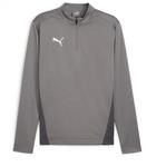 Puma Unisex Teamgoal Training 1/4 Zip Slim Fit Top, Cast Iron-Puma White-Shadow Gray,