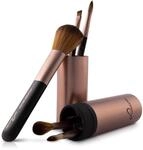 Make-up Pinselset 6-teilig | 5 vegane Schminkpinsel mit Aluminium-K&ouml;cher &
