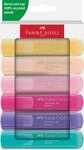 Faber-Castell 251656 - Textmarker Set 46, 6 Pastell Textmarker mit langlebiger