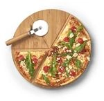 Zeller 25177 Pizza-Set, 2-tlg., Bambus/Metall, ca. &Oslash; 32 x 1,5 cm, Set aus