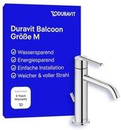 Duravit Balcoon Waschtischarmatur, Gr&ouml;&szlig;e M (Auslauf H&ouml;he 138 mm), energiesparende