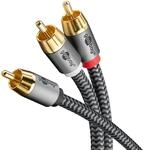 goobay 65302 Cinch Y-Kabel 5m / Mono zu Stereo digitales Koaxialkabel/Vergoldete