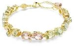 Swarovski Gema Tennis Armband, Vergoldetes Damenarmband mit Mehrfarbigen Kristallen,