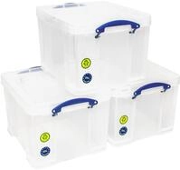 Really Useful Aufbewahrungsboxen 3er-Pack 35 l farblos