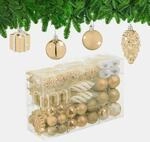 Relaxdays Weihnachtskugeln 72er Set, glitzernde, Matte & gl&auml;nzende Baumkugeln,