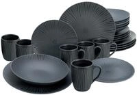 CreaTable, 24413, Serie Vesuvio Black, 24-teiliges Geschirrset f&uuml;r 6 Personen,