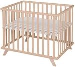 roba Laufgitter 75 x 100 cm - Baby Laufstall inkl. Einlage Lil Planet grau -...