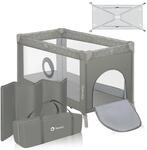 Lionelo Stefi Baby Kinderbett, Reisebett ab Geburt bis 15 kg, Seiteneingang,